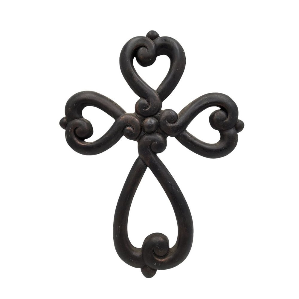 vintage faith collection resin bronzed look cross